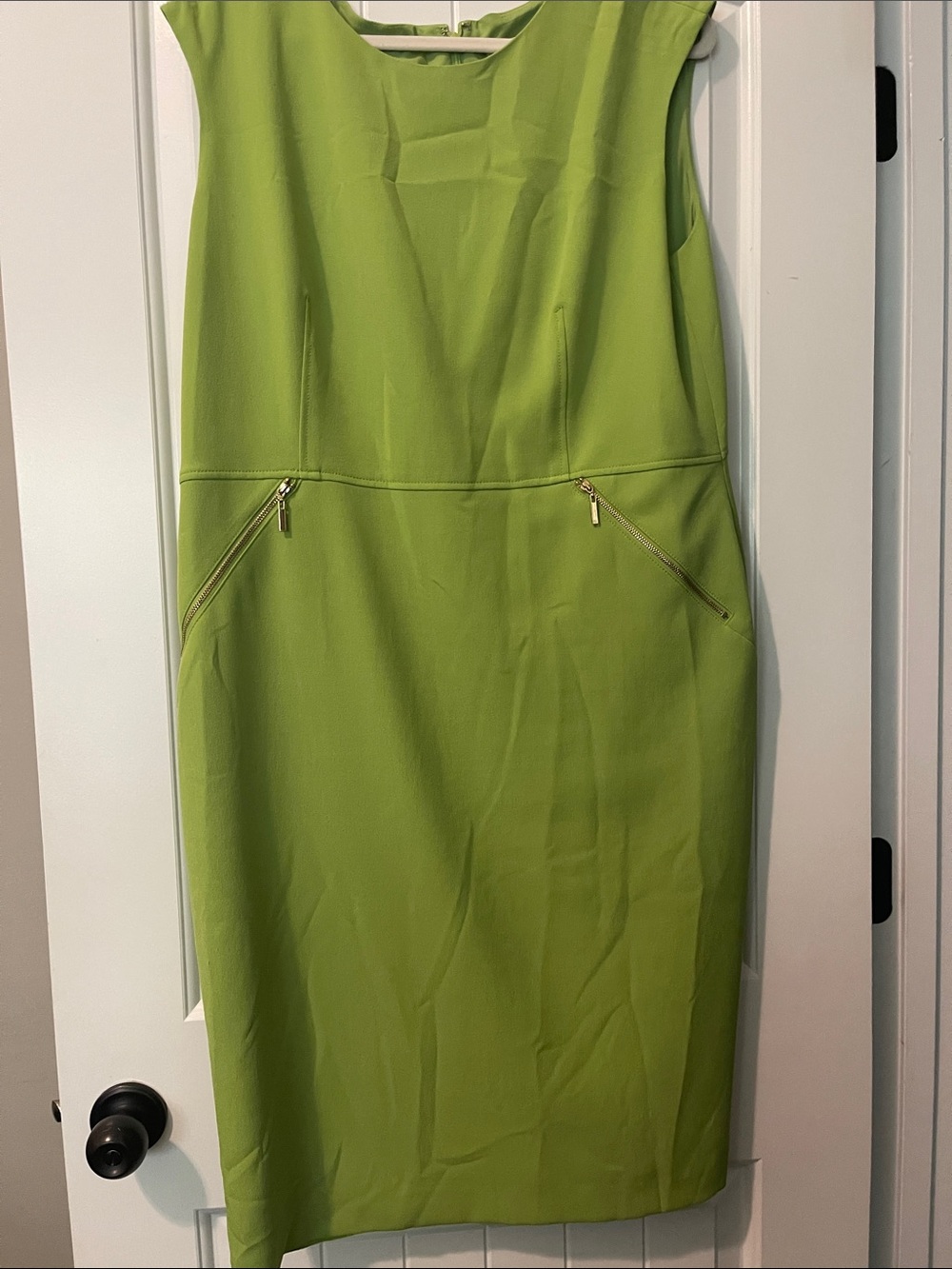 Green kasper dress  with Zip Pocket Detail